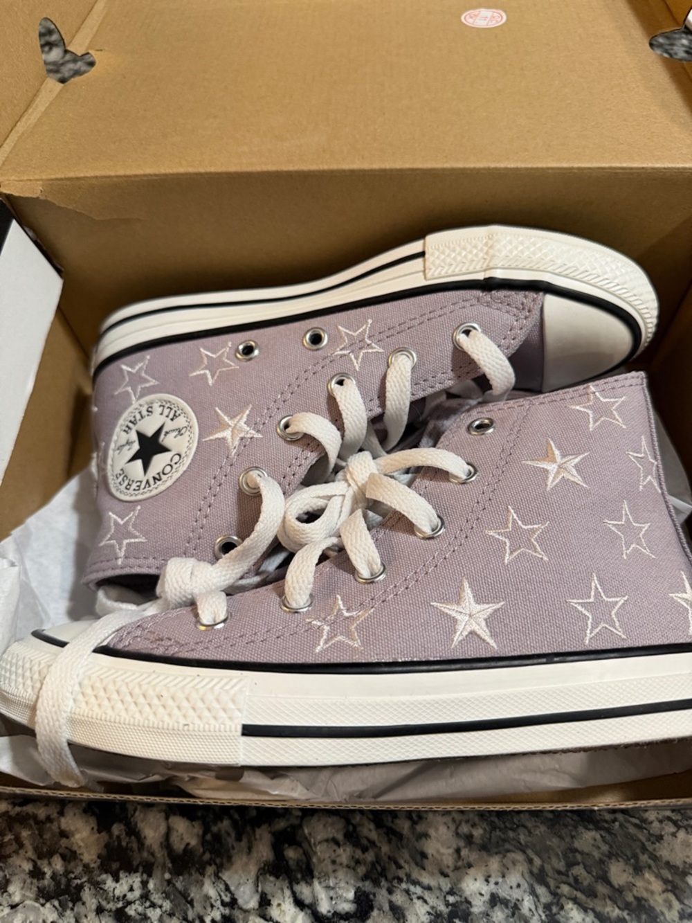 Converse Chuck Taylor All Star Starry Kids Lavender High Top Sneakers 👟